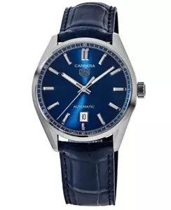 New Tag Heuer Carrera Calibre 5 39mm Automatic Blue Men's Watch WBN2112.FC6504 - Afbeelding 1 van 3