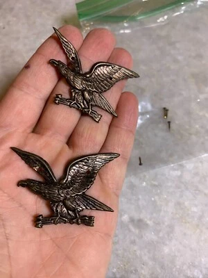 Antique Metal Tin Gold Brass Furniture Embellishment Accents APPLIQUE Eagle Bird - Image 1 of 4