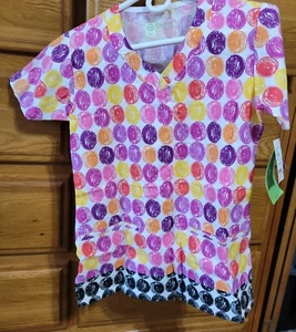 NWT - XXS BRING IT ON BY WHITE SWAN SCRUB TOP  STYLE: TUTTI FRUITI - Picture 1 of 6