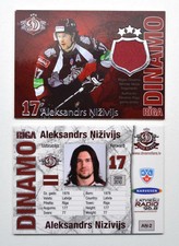 2009-10 KHL Dinamo Riga Jersey Card #AN-2 Aleksandrs Nizivijs