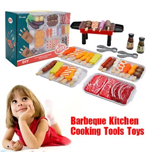 36Pcs BBQ Pretend Play Food Toy Grill Set Barbeque Kitchen Cooking Tools Toys - Picture 1 of 12