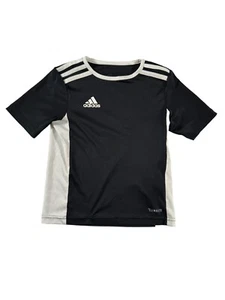 Boys XXS Black White Stripes Athletic Soccer Short Sleeve Shirt - Picture 1 of 7