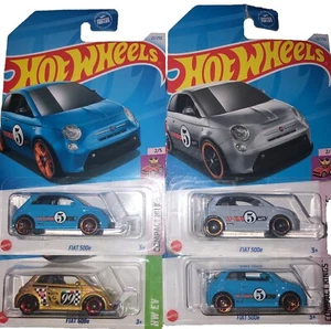 Lot Of 4 Hot Wheels 2022-2024 Fiat 500e  Compact Kings Bundle Of 4 Blue - Picture 1 of 6