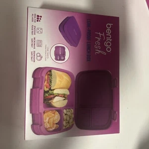 Bentgo Style Lunch Box "Bentgo" Fresh Leak-Proof 3-Compartment Purple NEW - Picture 1 of 7