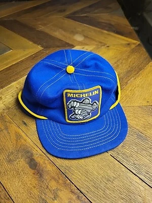 Vintage 80's 90's Hat - Michelin Tires Michelin Man Patch 7-1/8 M Swingster USA - Image 1 of 4