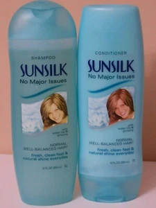 SUNSILK NO MAJOR ISSUES SHAMPOO & CONDITIONER 12oz EACH WATER LILY GINSENG - Picture 1 of 3