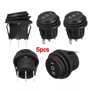 Paquete de 5 interruptores basculantes redondos impermeables para coche barco SUV 3 posiciones 3 pines ON OF ON - Imagen 1 de 11