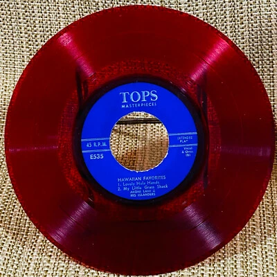 Hawaiian Favorites Akoni Lani and His Islanders Red Vinyl 7" EP Top Records HTF - Image 1 of 2