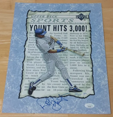 ROBIN YOUNT MILWAUKEE BREWERS SIGNED 3000 HIT PRINT JSA AUTOGRAPHED 11x14 - Image 1 of 3