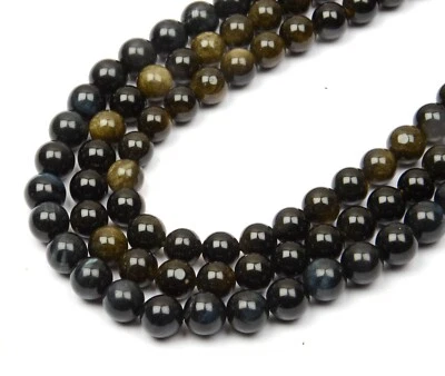High Quality Grade Black Obsidian 15 Inch Strand Gemstone Round 7 MM Round Beads - Image 1 of 4