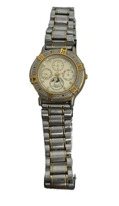 Vintage Elgin FS-408 Calendar Moon Phase Quartz 37 mm Mens Watch Tested Works - Picture 1 of 7