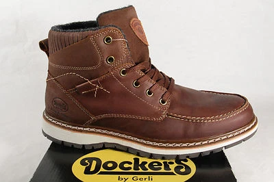 Dockers Botas De Invierno Marrones De Cuero - Imagen 1 de 4