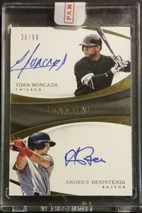2017 Immaculate YOAN MONCADA & ANDREW BENENTENDI Dual Auto Rookie /99