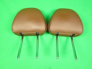2019-2024 SUBARU ASCENT FRONT LEFT RIGHT SEAT HEADREST SET PAIR BROWN LEATHER - Picture 1 of 2