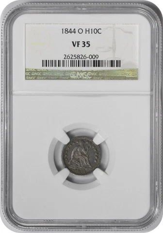 1844-O Liberty Seated Silver Half Dime VF35 NGC Cover