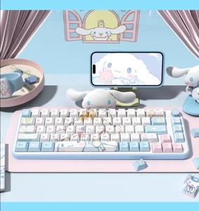 Cartoon Cute Cinnamoroll PBT 138/158 Keys keycaps For Cherry Mechanical Keyboard - Picture 1 of 13