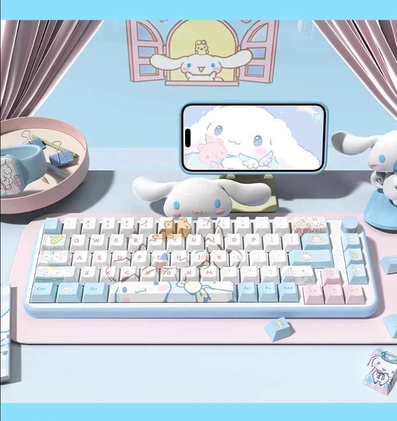 Cinnamoroll PBT 138/158 Keys Keycaps Key Caps For Cherry Mechanical Keyboard  - Image 1 of 4