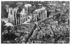 RPPC Postkarte York Minster Luftaufnahme Großbritannien  - Bild 1 von 2