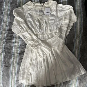 Vestido mini victoriano Free People marfil talla 4 para mujer nuevo con etiquetas - Imagen 1 de 12