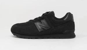 New Balance 574 Classic Big Kids Running Shoes Sneakers GC574EVE - Black/Black - Picture 1 of 6