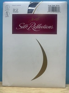 Vtg Hanes Pantyhose Silk Reflections Silky Sheer SzAB Quicksilver 715 Nocontrol - Picture 1 of 3