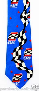 CART Flag Men's Necktie Championship Auto Car Racing Team Silk Blue Neck Tie - Picture 1 of 2