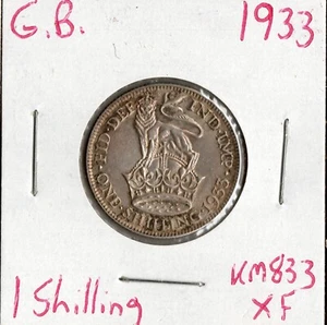Moneda Gran Bretaña 1 chelín 1933 KM833, plata, Jorge V - Imagen 1 de 4