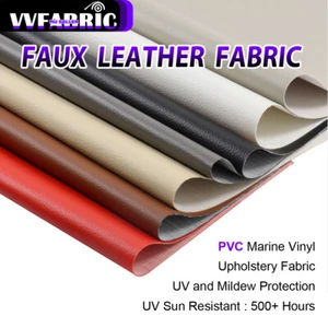Marine Vinyl Faux Leather Fabric Mildew Resistant Home Auto Upholstery Material - Picture 1 of 23
