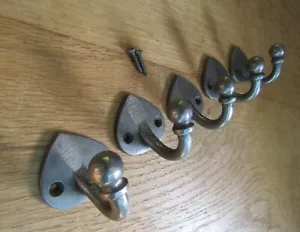 Abrigo de hierro fundido rústico ganchos vintage antiguo inglés victoriano clavijas retro - Imagen 1 de 4