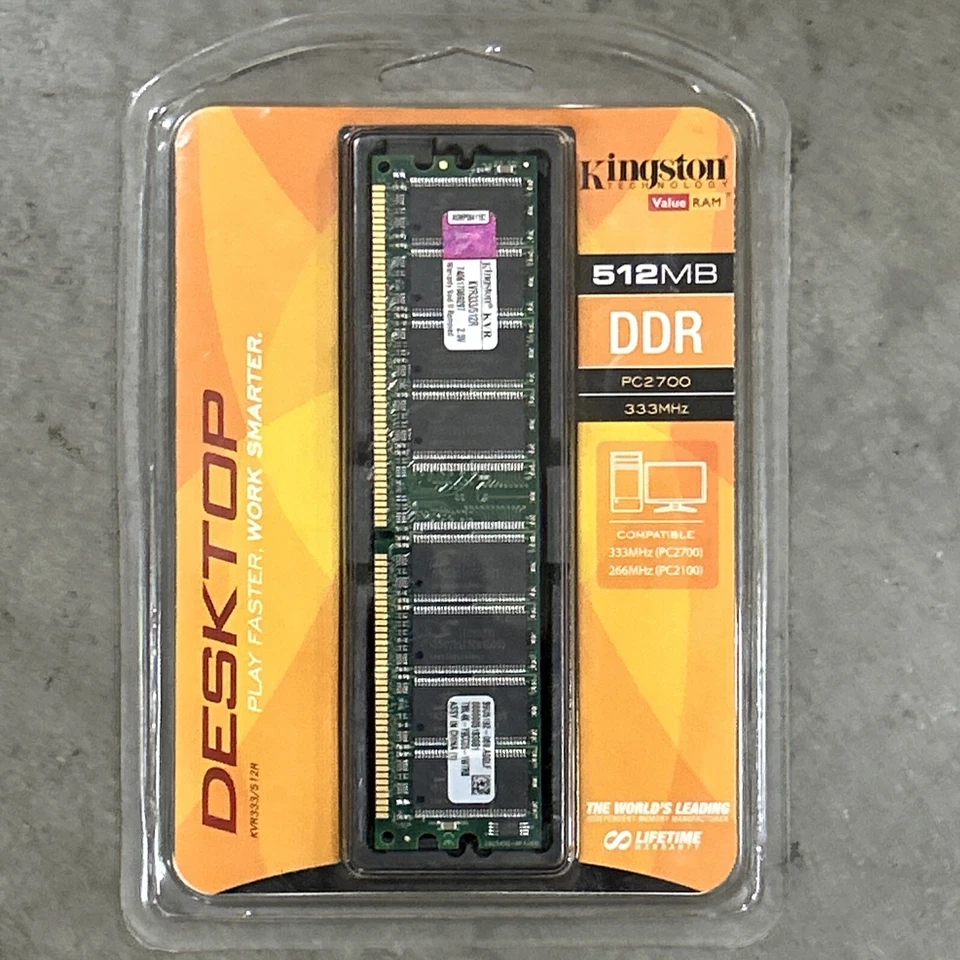 Kingston PC2700 (DDR-333) 512 MB DIMM 333 MHz PC-2700 DDR SDRAM Memory... - Image 1 of 4