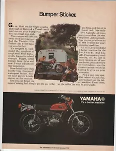 "Adesivo paraurti originale 1971 Yamaha DT-1C Enduro rivista moto annuncio" - Foto 1 di 1