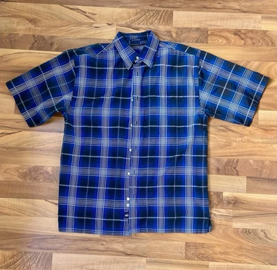 💥 ATTITUDE Short Sleeve Camp Shirt Mens Size XL Cotton Plaid Camp Shirt 💥 - Image 1 of 3