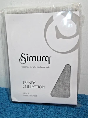 THICK POLYESTER TABLE RUNNER - GREY - SIMURQ TRENDY COLLECTION (40 x 160) - NEW - Image 1 of 4