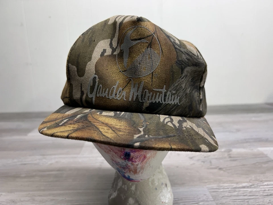 Vintage Mossy Oak Fall Foliage Gander Mountain Camo Snapback Hat Cap Made USA - Image 1 of 4