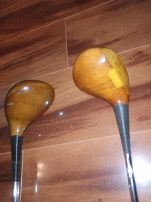 TWO RARE VINTAGE ORLIMAR HANDMADE PERSIMMON 1 WOODS , RH DRIVER WOOD ANTIQUE USA - Image 1 of 4
