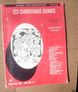 123 Christmas Songs Sheet Music Book Vtg 1957 Sacred and Secular - Picture 1 of 5