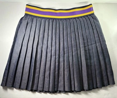 Polo Ralph Lauren Girl’s Pleated Twill Skirt Purple Yellow Elastic Waist SIZE 14 - Image 1 of 3