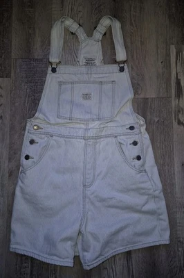 Levi Strauss & Co Pantalones Cortos Marca Dos Caballos Pechera Mono Azul Rayas Denim M Foto 1 de 4