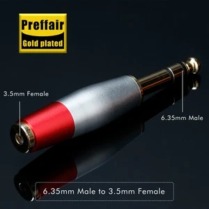 6.35mm 1/4inch Male to 2.5/3.5/4.4mm Female Stereo Audio Adapter Gold Plated - Picture 1 of 15