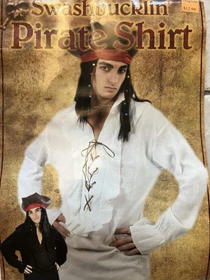 维多利亚海盗系带衬衫成人服装 — 第 1/3 张图片