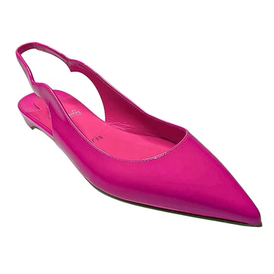 Christian Louboutin Hot Chickita Slingback Pisos Cuero Rosa Fucsia 36.5 Foto 1 de 4