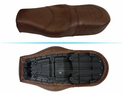 D3 Confortable Cuir Siège Double Marron Pour Royal Enfield Gt & Interceptor 650 - Photo 1/4