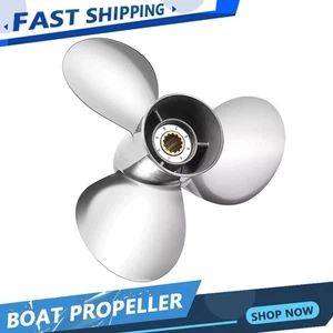 11 1/8x13 Stainless Boat Propeller for Yamaha Outboard Motos 40-60HP 13Tooth,RH - Picture 1 of 4