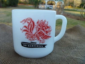 Taza de colección Federal Glass Milkglass GO GAMECOCKS University of SC USC - Imagen 1 de 2