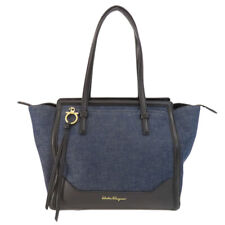 Salvatore Ferragamo   Tote Bag Amy GanciniHardware Denim Leather