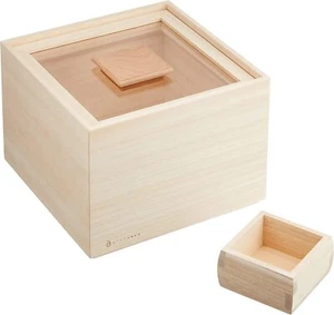 Masuda Kiribako Paulownia Wood Box Rice Bin Stocker 3kg with Measuring Cup Japan - Picture 1 of 9