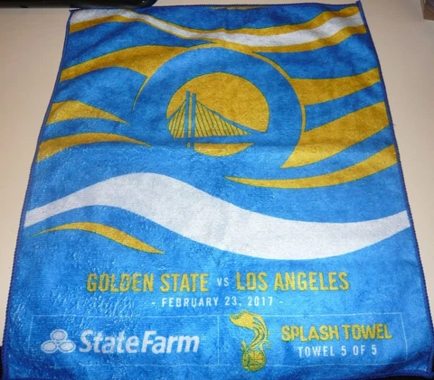 GOLDEN STATE WARRIORS Los Angeles Clippers 2/23/17 Splash Towel 5 Of 5 Cover