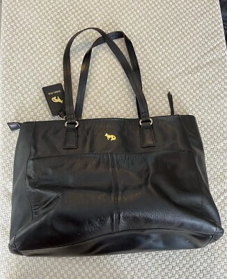 Bolso de Mano de Cuero Emma Fox Park Avenue Bolso de Trabajo para Laptop Bolso de Mano para Pasar la Noche Cartera Negro Foto 1 de 4