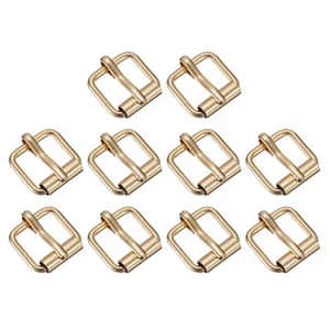 Roller Buckles, 10pcs 15x12.5mm 2.5mm Thick Metal Belt Pin Buckle, Gold Tone - Picture 1 of 5