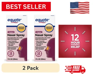 (2 pack) Equate Original Nasal Spray Oxymetazoline 12-Hour Relief 1oz - Picture 1 of 8